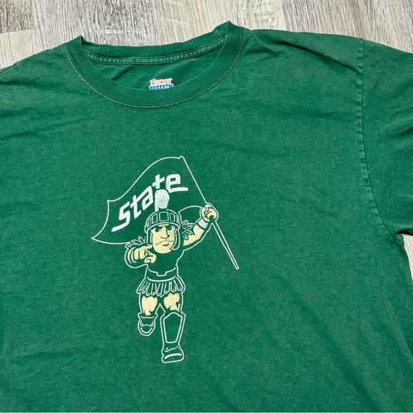 NCAA Other - Michigan State Spartans retro college ncaa t shirt green mens L Hanes beefy